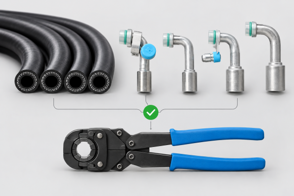 beadlock fitting on barrier hose assembly
